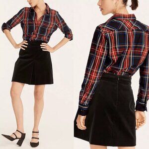 J. Crew Slim Stretch Perfect Shirt in Stewart Tartan Size 6 Petite